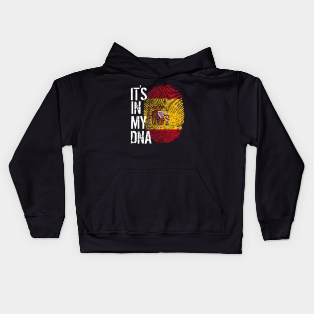 Spain Flag Fingerprint My Story DNA Spanish Kids Hoodie by Your Culture & Merch